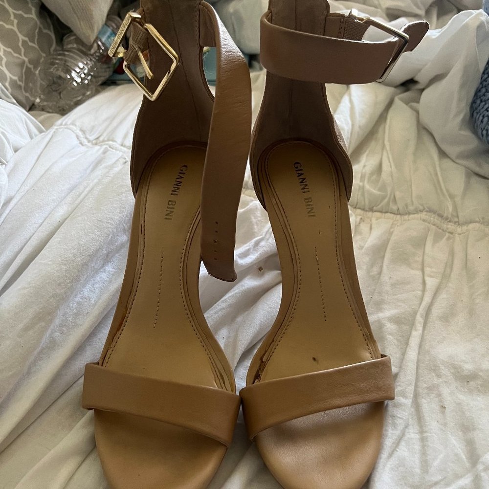 Gianni Bini Tan Ankle Strap Heels